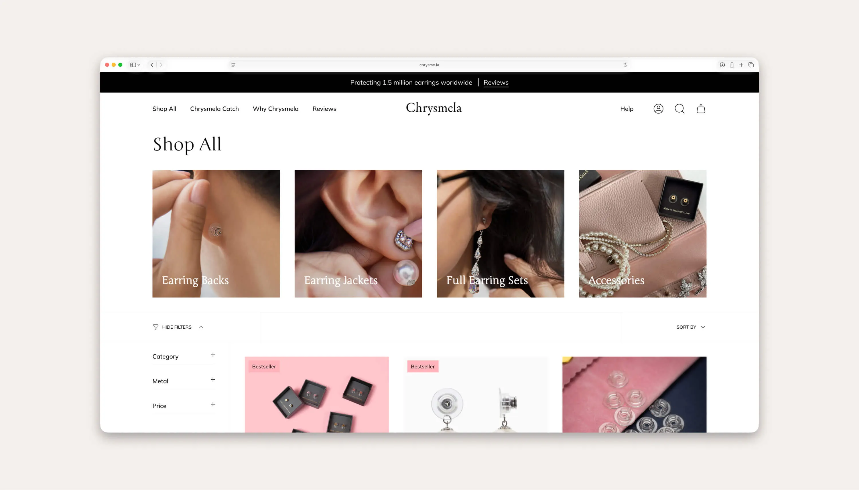 Chrysmela collection page.