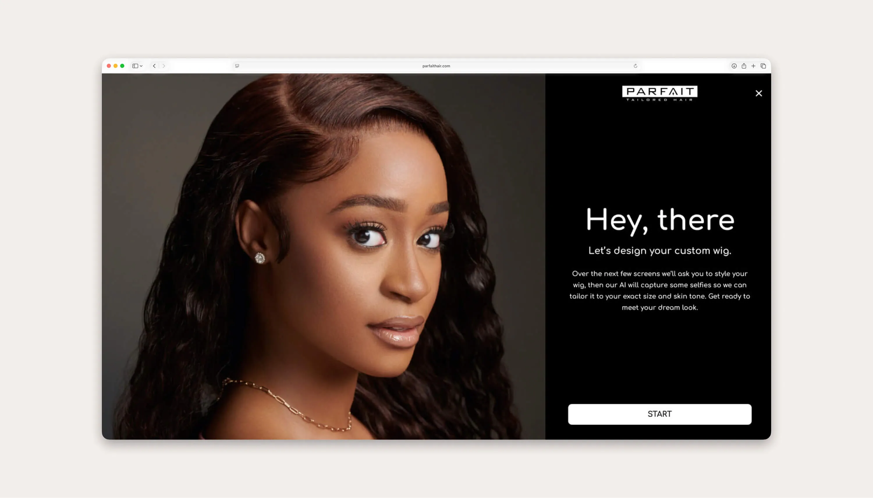 Intro screen to custom product customizer.