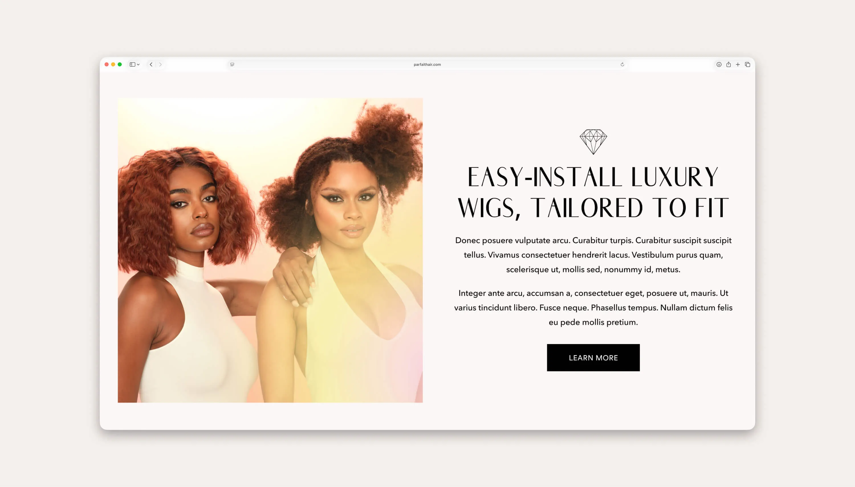 A section from the Parfait website refresh with new fonts and imagery.