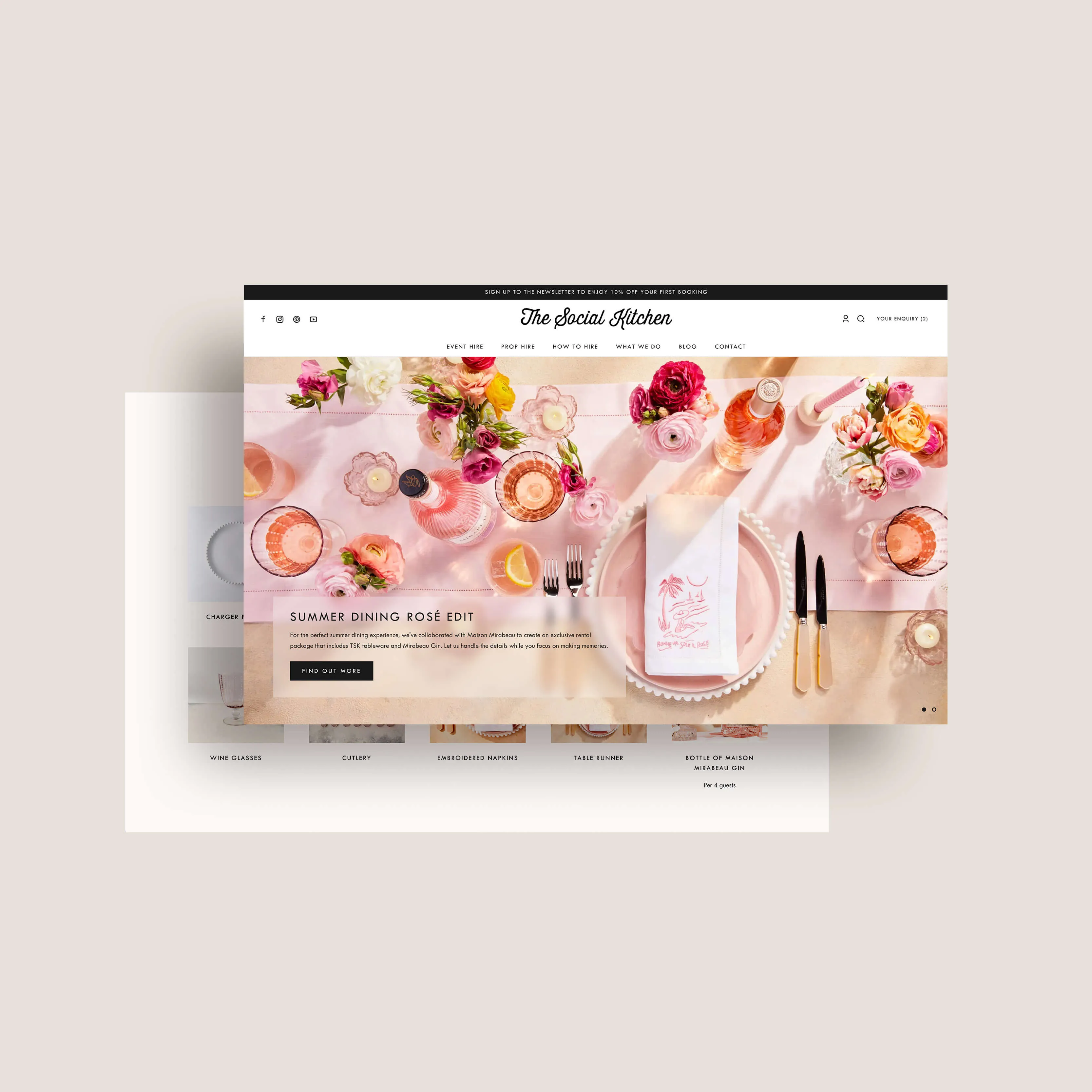 Mock-ups of the new The Social Kitchen website.