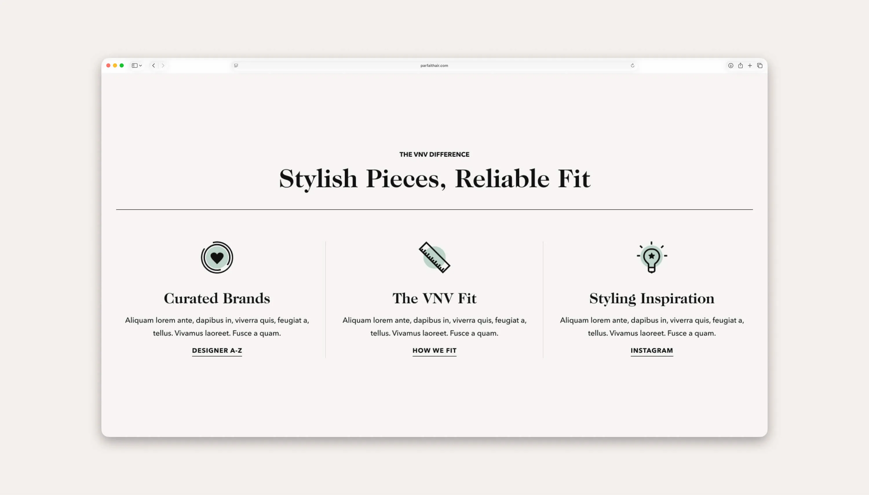 Section highlighting features and benefits with custom icons.